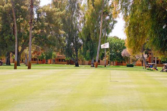 A view of a green at Orange Tree Golf Club.