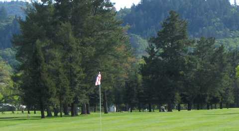 A view of a green at Mount Saint Helena Golf Course