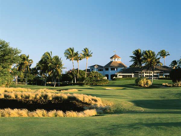 A view of the 18th hole at Kings' Course from Waikoloa Beach Resort