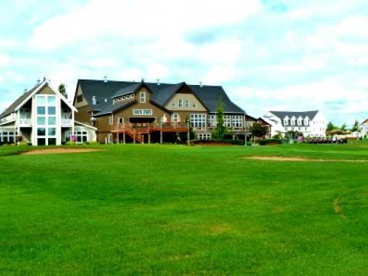 A view of the clubhouse at Homestead Farms Golf Club