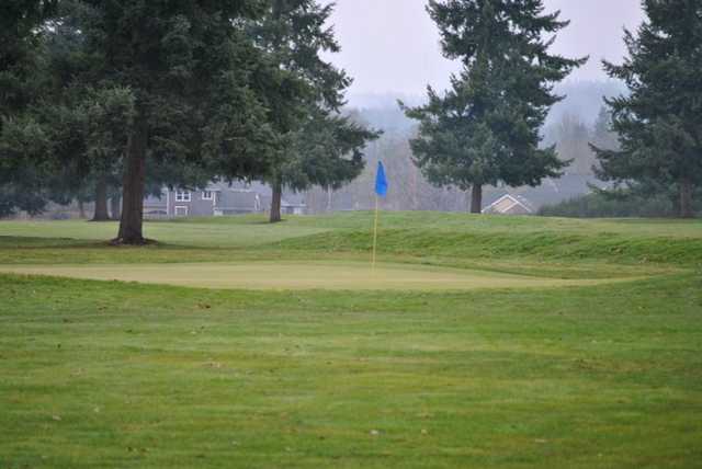 A view of the 18th green at Tahoma Valley Golf & Country Club