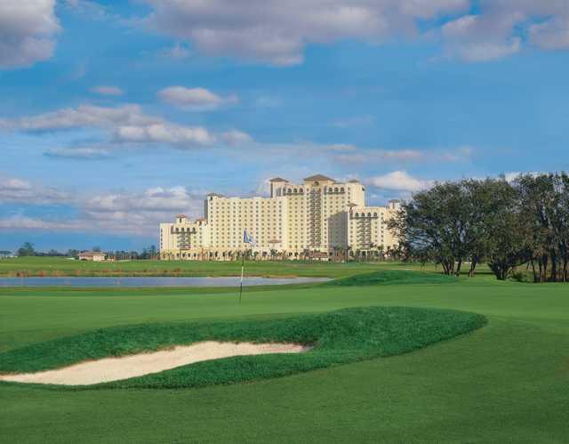 A view of green #5 at International from ChampionsGate Golf Club.