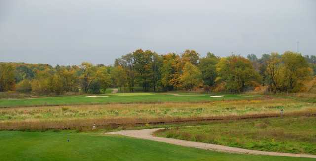 A view of the 1st green at Dufferin Glen Golf Club