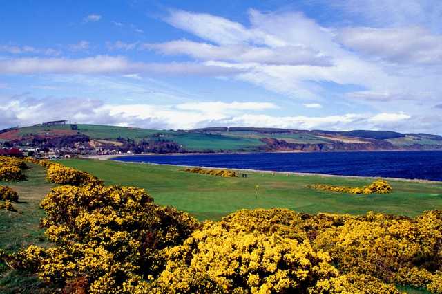 Looking back towards 1st hole at Fortrose & Rosemarkie Golf Club.