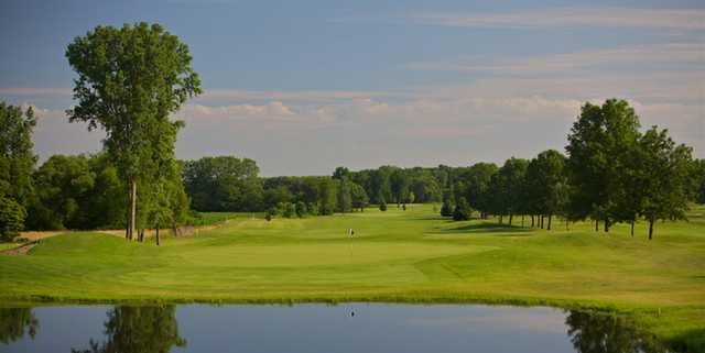 A view of the 14th hole from the Black course at Swan Lake Resort