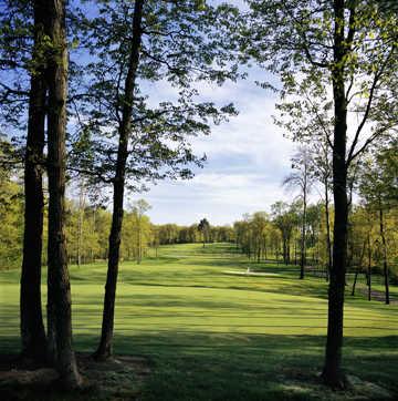 A view of the 6th hole from the Classic course at Madden's on Gull Lake.