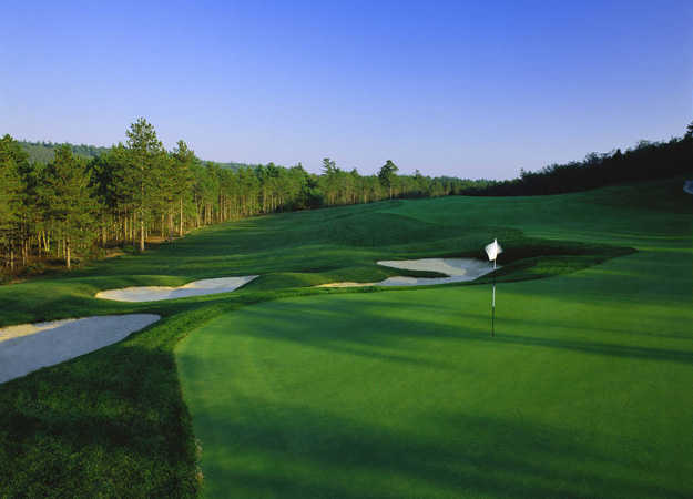 A view of the 10th hole from Nicklaus Course at Pinehills Golf Club