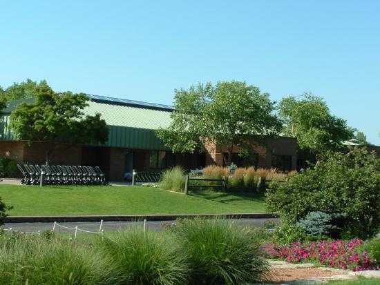 A view of the clubhouse at Buffalo Grove Golf Course