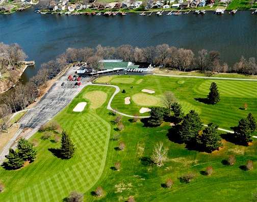 Aerial view of the clubhouse at Tippecanoe Country Club