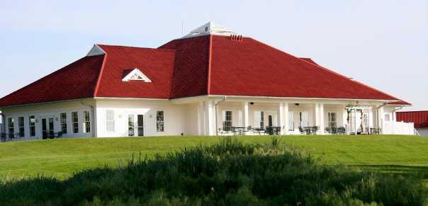 A view of the clubhouse at Eagle Hills Golf Course