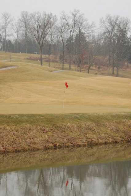 A view over the water of green at Wolf Hollow Golf Club