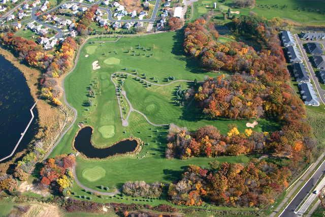 A fall aerial view from Begin Oaks Golf Course