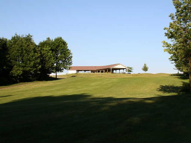 A view of the clubhouse at Oaktree Golf Club