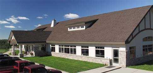 A view of the clubhouse at Gopher Hills Golf Course