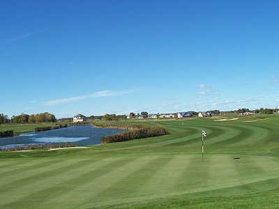 A view of green #10 at Bulrush Golf Club