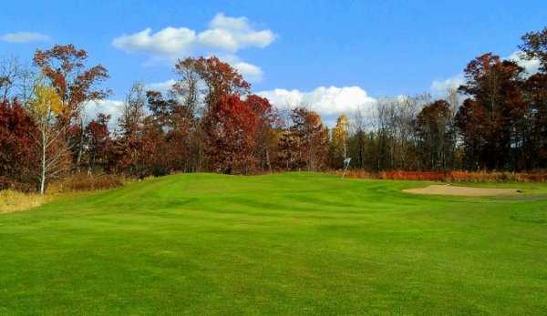 A view of green #7 at Red Golf Course from Ponds Golf Club