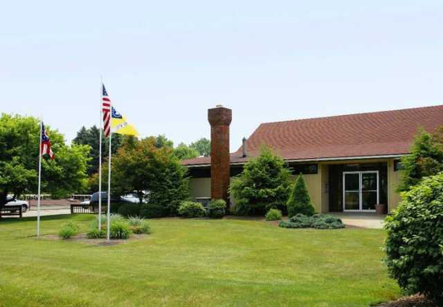 A view of the clubhouse at Fox Den Golf Course