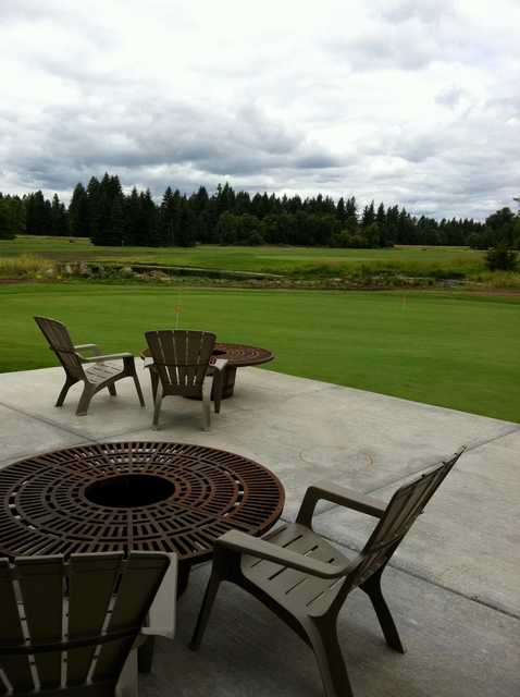 A view of the practice putting green at Eagle Creek Golf Course