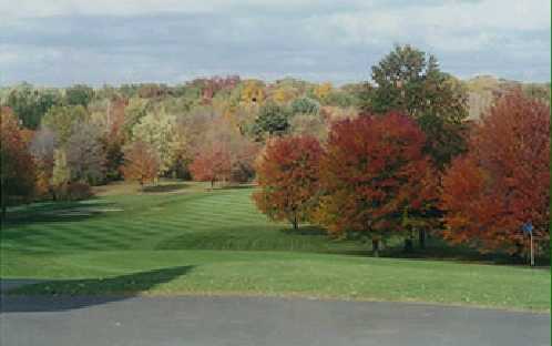 A fall view of the 18th hole at Crestview Country Club