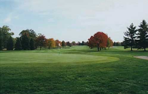 A fall view of green #17 at Crestview Country Club