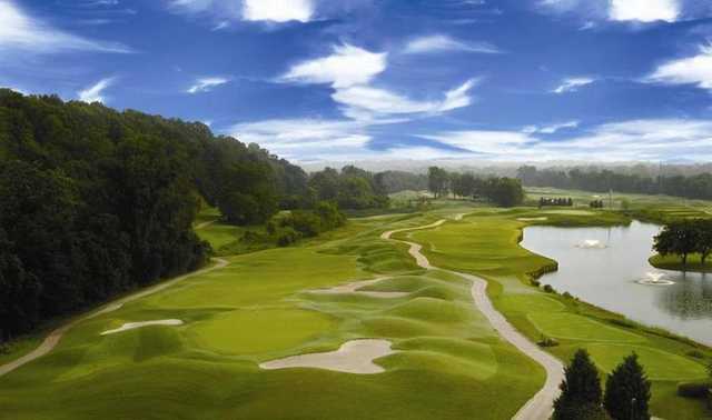 A view of hole #14 and #15 at Gaylord Springs Golf Links.