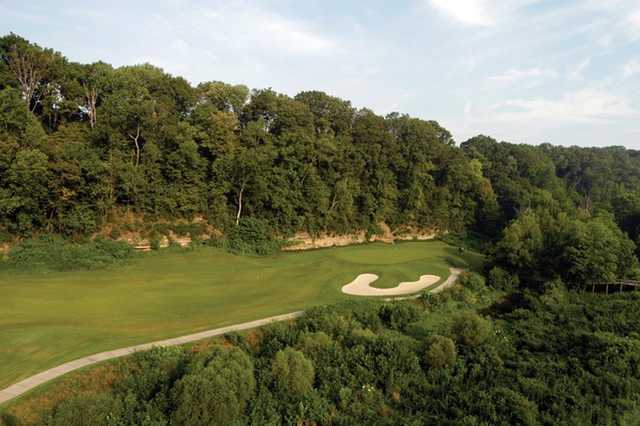 A view of green #5 at Gaylord Springs Golf Links.