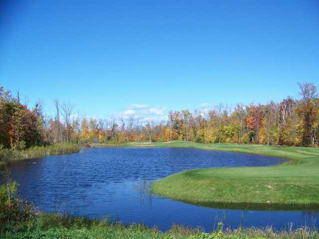 A fall view of hole #8 at Black Brook Course from Izatys Golf & Yacht Club.