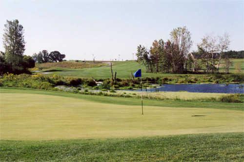 A view of the 1st green at Boulder Pointe Golf Club