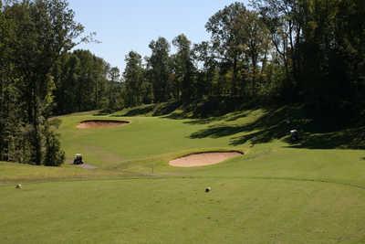 A view from a tee at Mineral Mound State Park Golf Course.