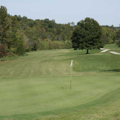 A view of a hole and fairway at Kincaid Lake State Park Golf Course