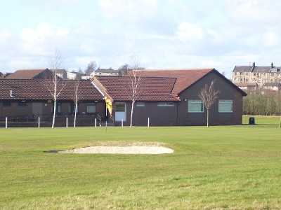 A view of green protected by bunker at Cowdenbeath Golf Club