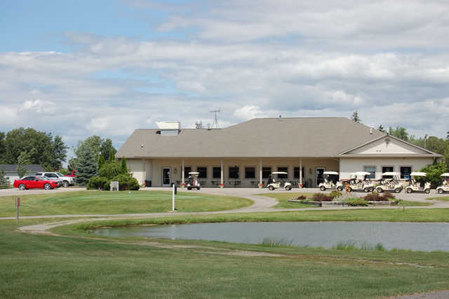 A view of the clubhouse at Holly Meadows Golf Course