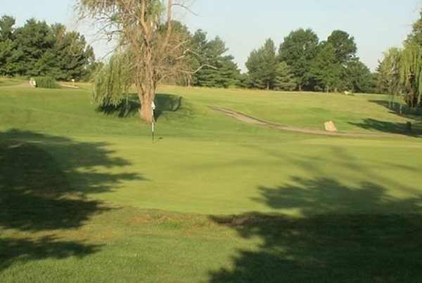 A sunny view of hole #11 at Spencer T. Olin Golf Course