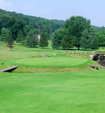 A view of the 15th hole at Galen Hall Golf Club