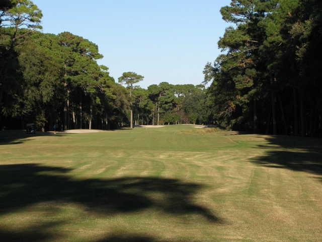 The 18th hole at Planter's Row - extra sand on the left and water right for added enjoyment.