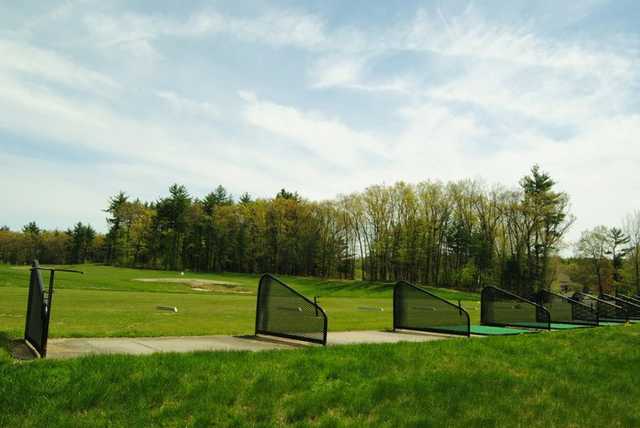 A view of the driving range stations at Twin Springs Golf Course