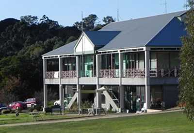 A view of the clubhouse at Buninyong Golf Club