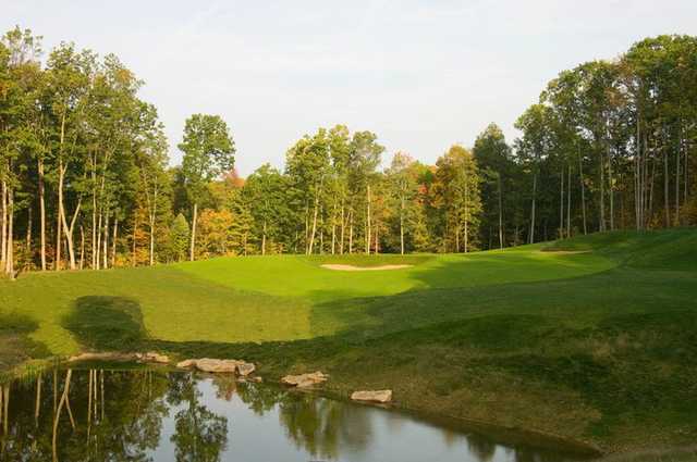 A view of the 1st hole from the Woodhaven course at Glade Springs Village.