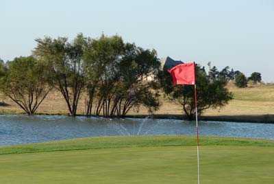 A view from the 18th green at Pheasant Run Golf Club