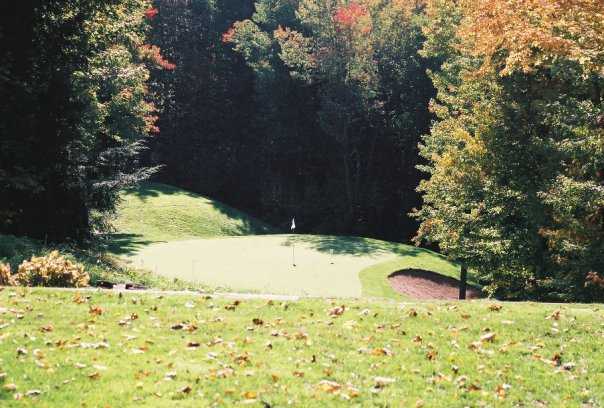 A fall view of green at Pine Valley Golf Course
