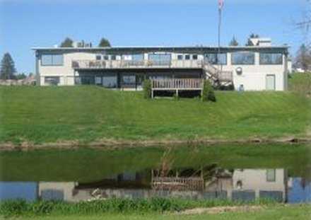 A view of the clubhouse at River Edge Golf Course