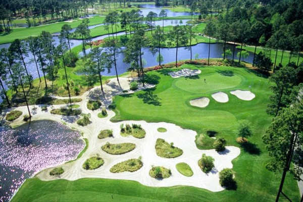Aerial view of the 3rd hole from King's North at Myrtle Beach National Golf Club