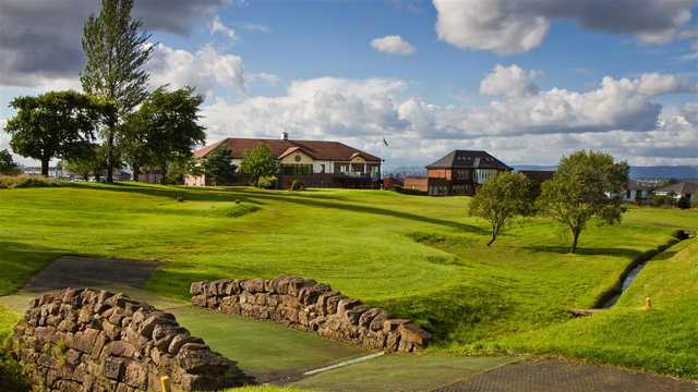 A view of the clubhouse from fairway #1 at Kirkhill Golf Club.