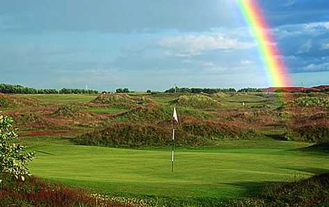 A view of rainbow over green at Panmure Golf Club
