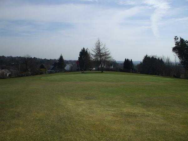 A view of the 14th green at Clober Golf Club