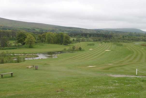 A view of the course from the front of the clubhouse at Brunston Castle Golf Course