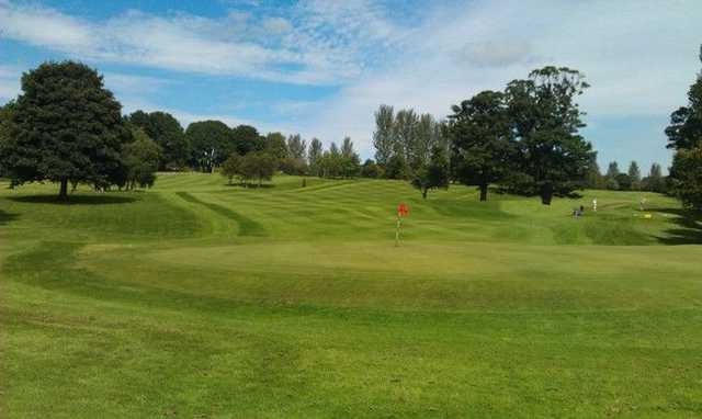 View from behind a well kept green at  Liberton Golf Club