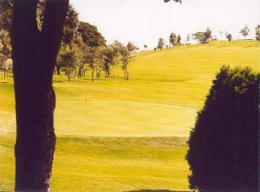 A view of the 18th hole at Clydebank and District Golf Club
