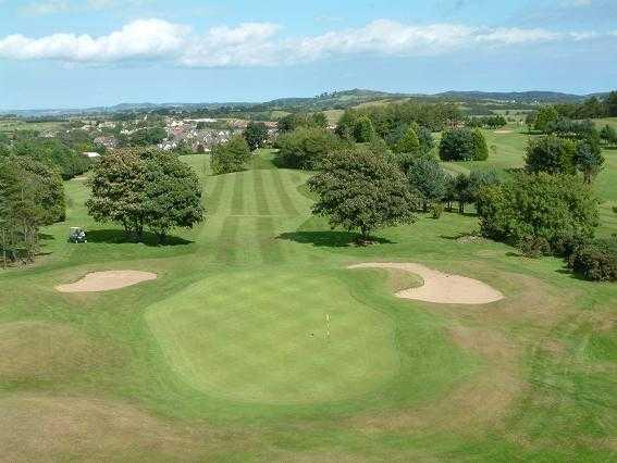 A view of the 1st green at St. Patrick’s Golf Club