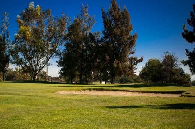 A view of the 11th green at Chino Creek from El Prado Golf Courses